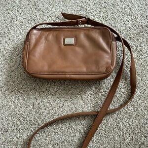 Tignanello Brown Crossbody Shoulder Bag with Adjustable Strap